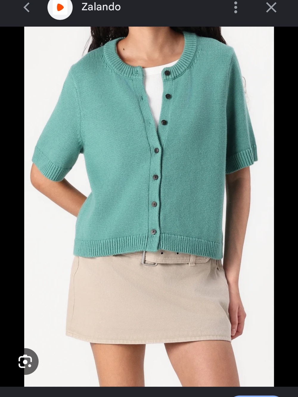 Abercrombie Mint Green Short Sleeve Button Cardigan